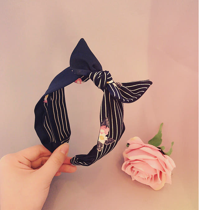 Hair Accessories Petals Striped Scarf Headband Nea
