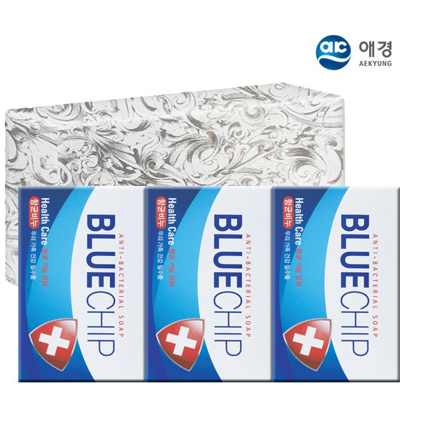 (포장)항균 블루칩 비누3P/판촉물/도매/보험사 : 굿템코리아