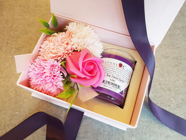 Carnation Candle Set Pink Box Parent Day Teacher&#