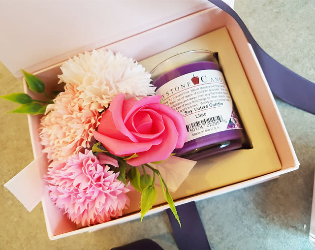 Carnation Candle Set Pink Box Parent Day Teacher&#