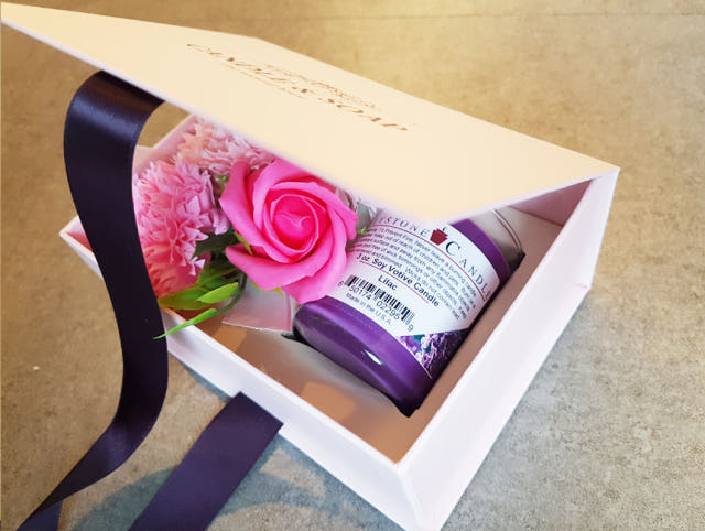 Carnation Candle Set Pink Box Parent Day Teacher&#