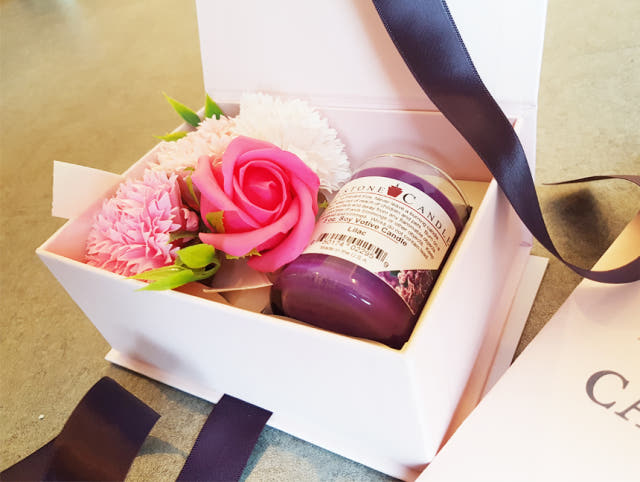 Carnation Candle Set Pink Box Parent Day Teacher&#