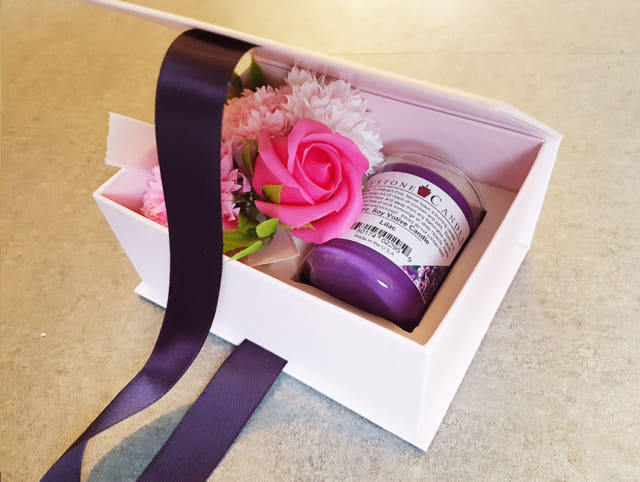 Carnation Candle Set Pink Box Parent Day Teacher&#