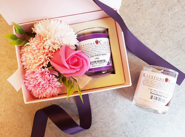 Carnation Candle Set Pink Box Parent Day Teacher&#