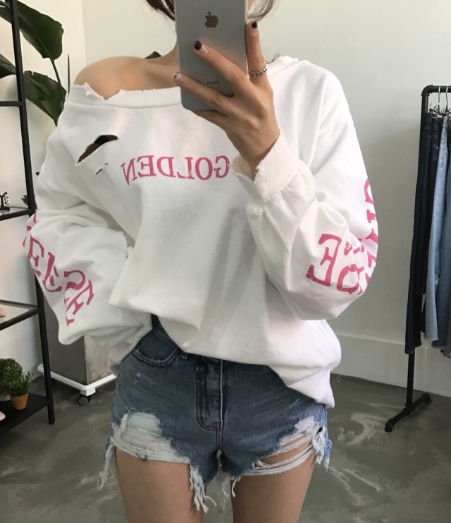 오프숄더구제맨투맨티 : 클로슈W
