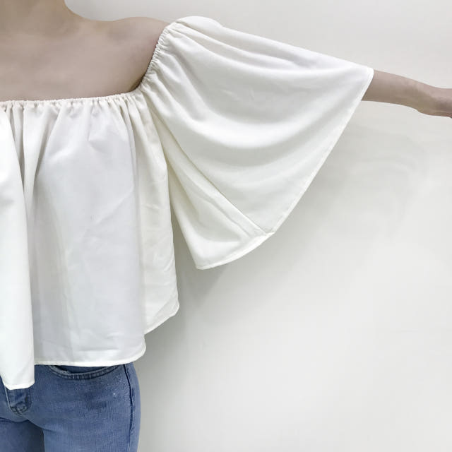 NEW FASHION LADY GIRL Blouse Rose Off-Shoulder Blo