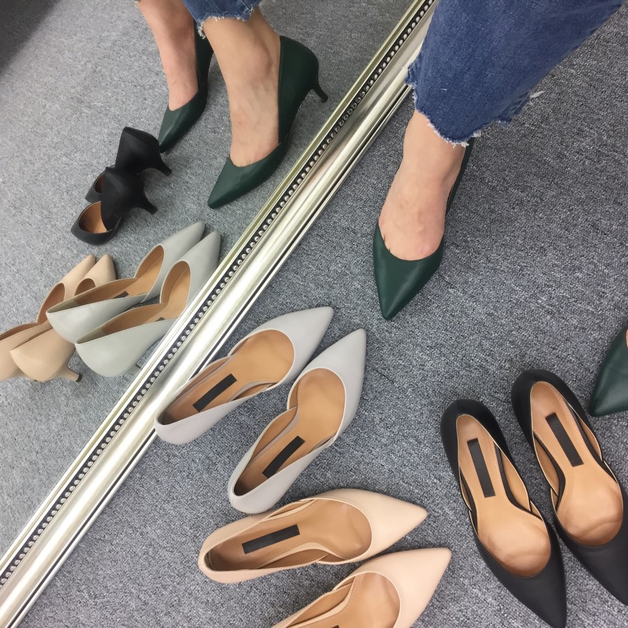 Handmade cowhide mid-heel stiletto 5cm color extra