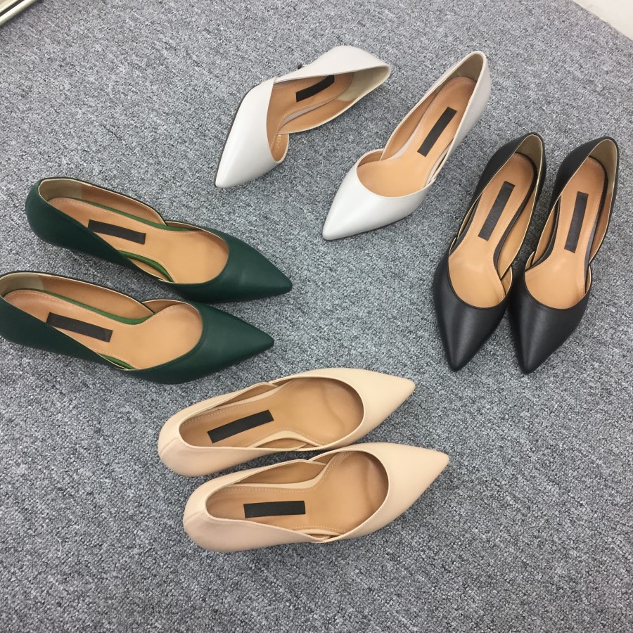 Handmade cowhide mid-heel stiletto 5cm color extra