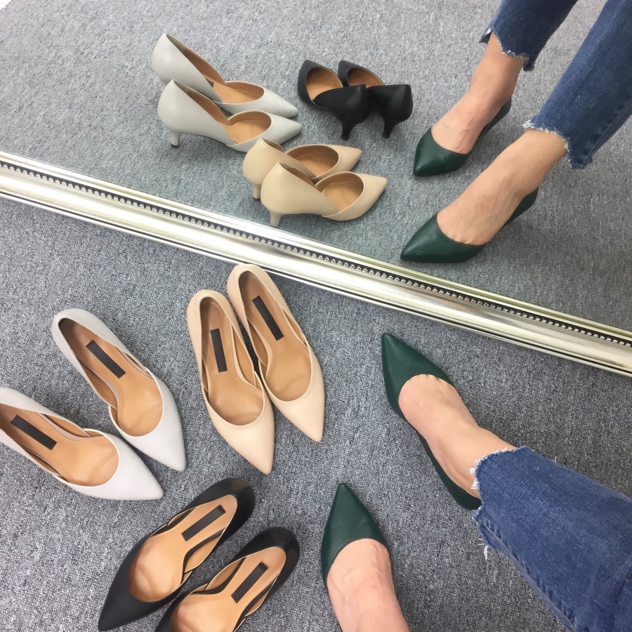 Handmade cowhide mid-heel stiletto 5cm color extra