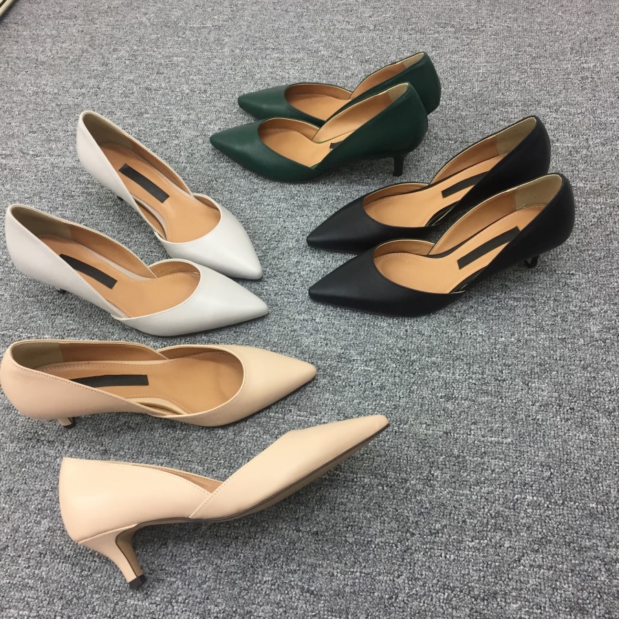 Handmade cowhide mid-heel stiletto 5cm color extra