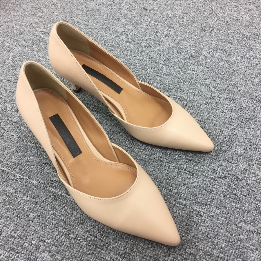 Handmade cowhide mid-heel stiletto 5cm color extra