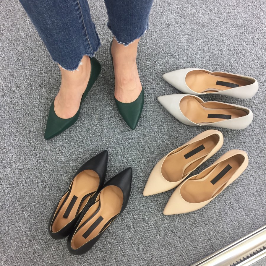 Handmade cowhide mid-heel stiletto 5cm color extra