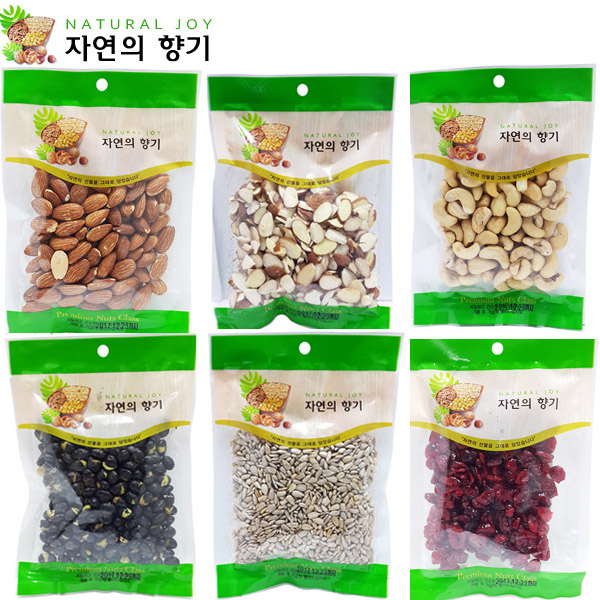 [자연의향기] 견과류 11종모음 /무염 아몬드/슬라이스/검은콩/캐슈넛/블루베리/크랜베리/해바라기씨 100g : 더플러스 친구