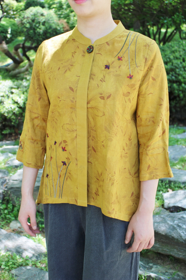 생활한복 대마꽃 마저고리(겨자) : 단미달콤