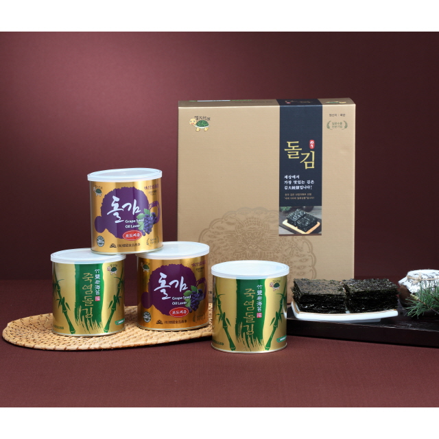캔 돌김 선물세트 소 HK-704 (50g X 4캔) : 김대통령 한국식품상사