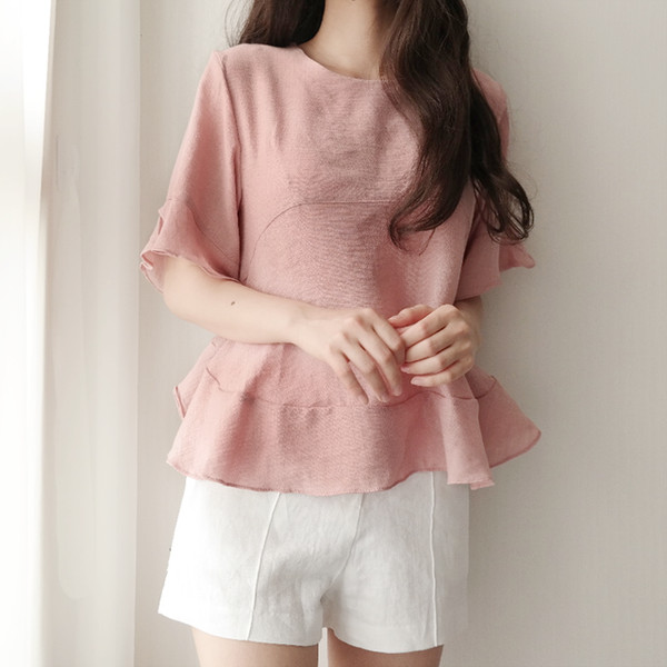 Red Flower Pattern Autumn Chiffon Wrap One Piece M