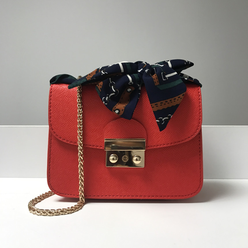 New Gold Buckle Chain Mini Cross Back White Women 