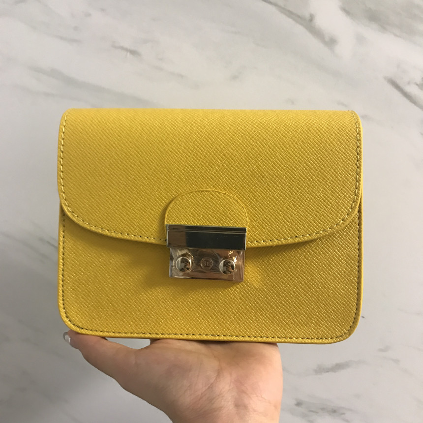 New Gold Buckle Chain Mini Cross Back White Women 