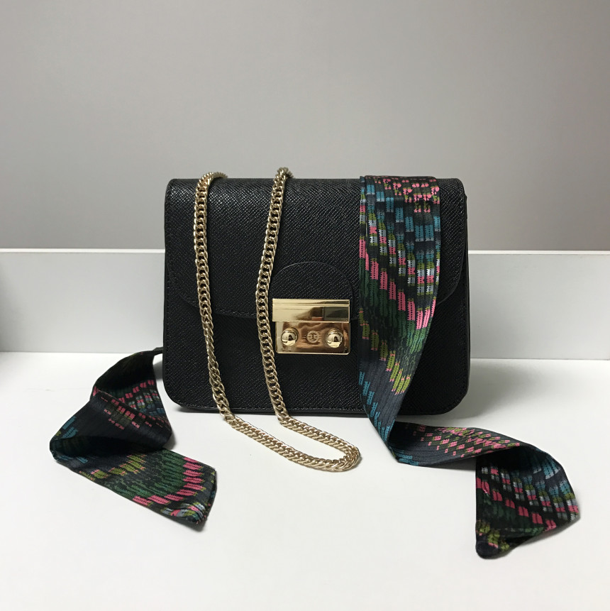 New Gold Buckle Chain Mini Cross Back White Women 