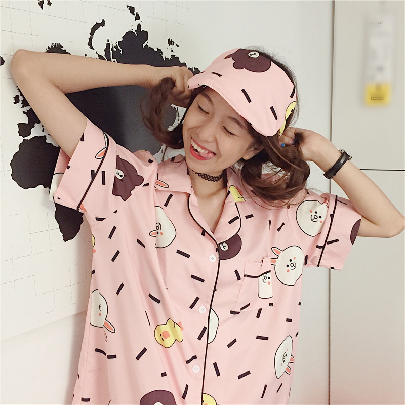 New Line Friends Pajamas Long Sleeves Pajama Set D