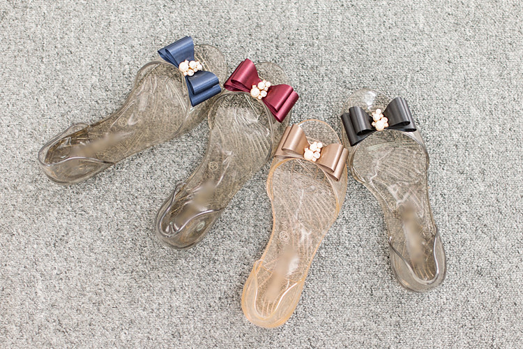 NEW WOMEN JELLY SHOES Jubilee Satin Ribbon Jelly 4