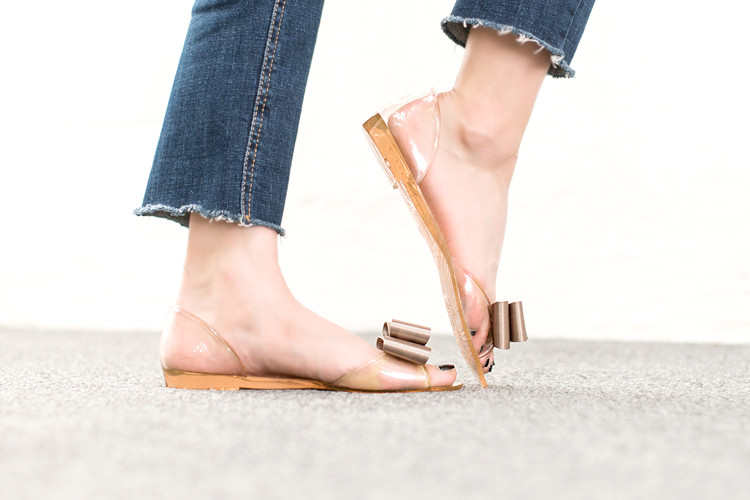 NEW WOMEN JELLY SHOES Jubilee Satin Ribbon Jelly 4