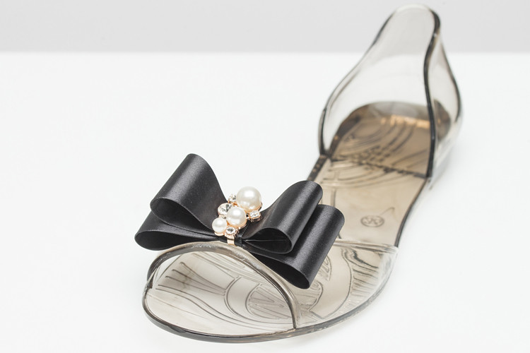 NEW WOMEN JELLY SHOES Jubilee Satin Ribbon Jelly 4