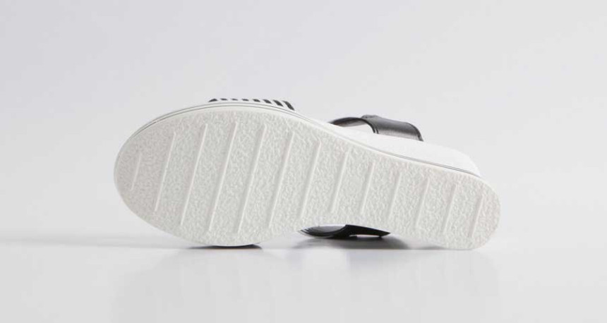 New R_S000735 Stripe banding wedge sandals with li