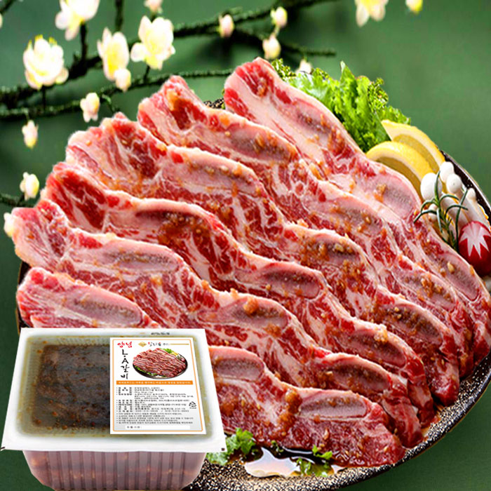 정통 프리미엄 미국산 꽃갈비 양념 LA갈비 5kg 소갈비세트 명절 설날 설 추석 선물용 : 보리촌푸드