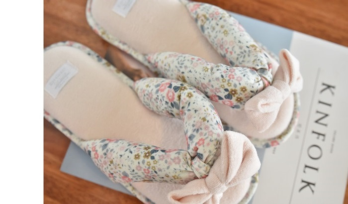 Korean Flower Cotton Slippers Summer Cotton Cotton