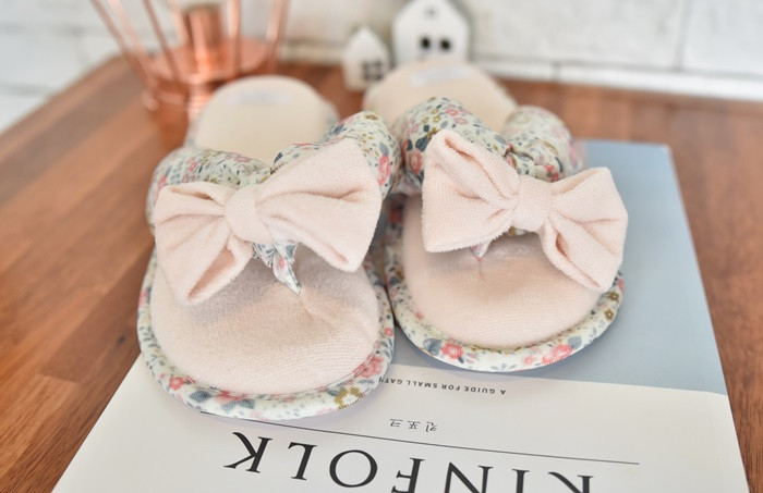 Korean Flower Cotton Slippers Summer Cotton Cotton