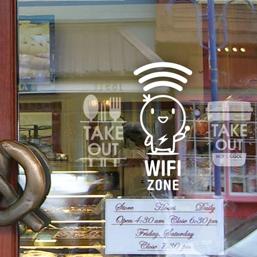 루리앤메리 밥풀이 와이파이 존 WIFI 스티커 매장 스티커 : 루리앤메리