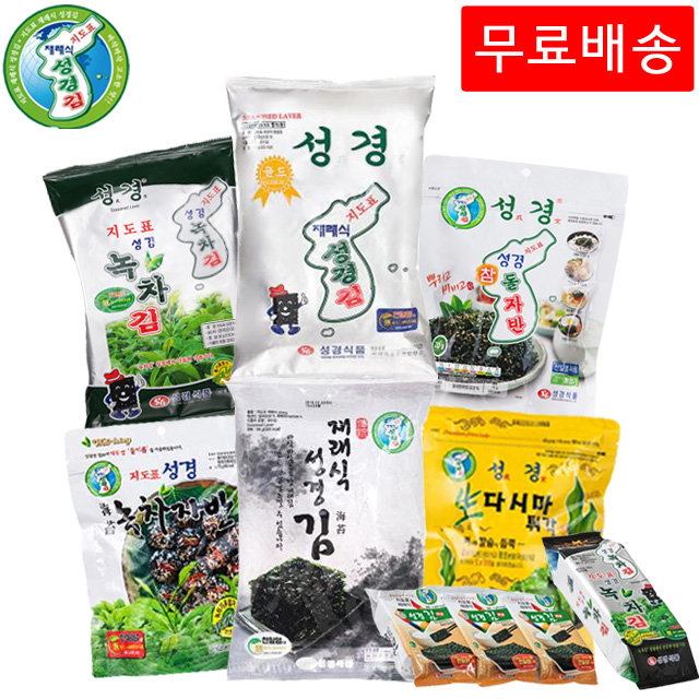 성경식품 지도표 녹차식탁김 3단 (4g 72봉) : 미채움푸드