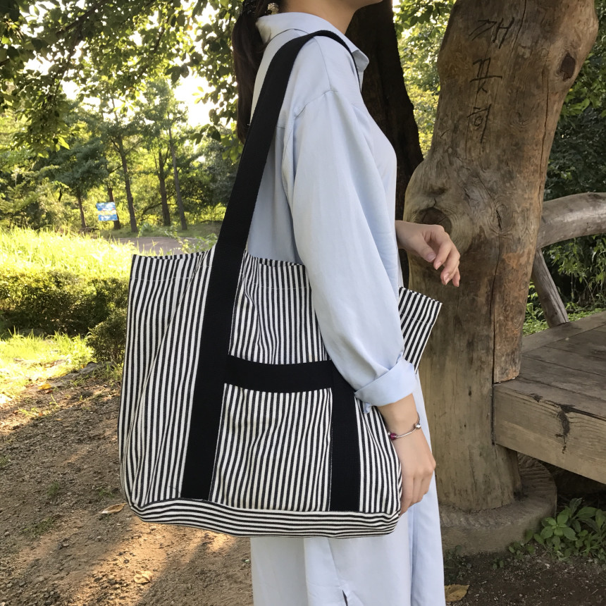 <b><p>Big Size Eco Bag Couple Diaper Shld lge Student</p></b><b><p>ビッグサイズのエコバッグカップルおむつバッグショルダーバッグ大学生デイリーバックストライプコーディネ</p></b><br /><br /><p align='center'>