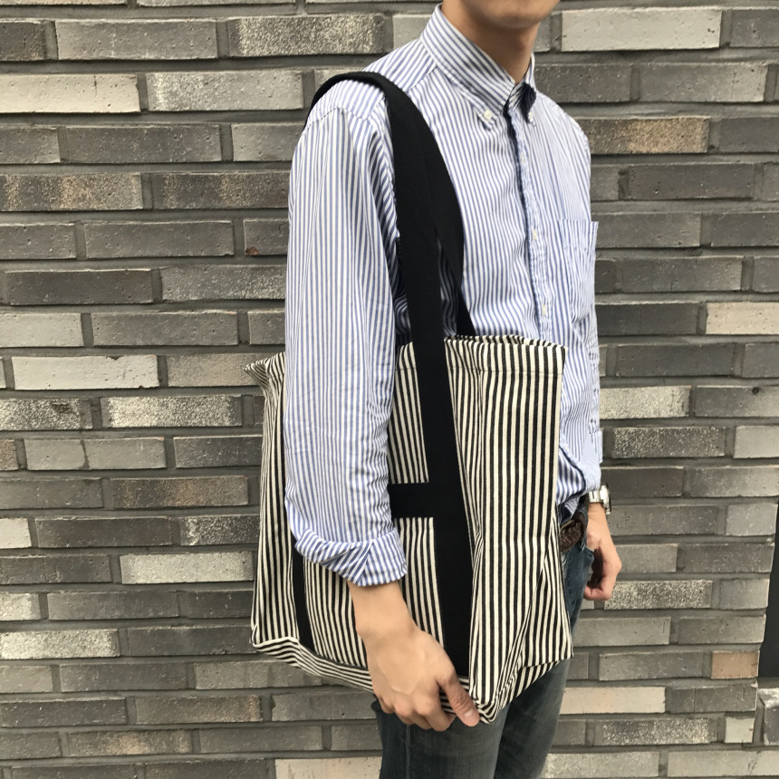 <b><p>Big Size Eco Bag Couple Diaper Shld lge Student</p></b><b><p>ビッグサイズのエコバッグカップルおむつバッグショルダーバッグ大学生デイリーバックストライプコーディネ</p></b><br /><br /><p align='center'>