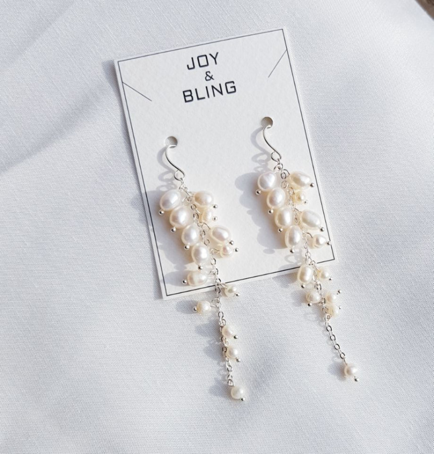 Natural freshwater pearl drop earrings 5 ​​collect