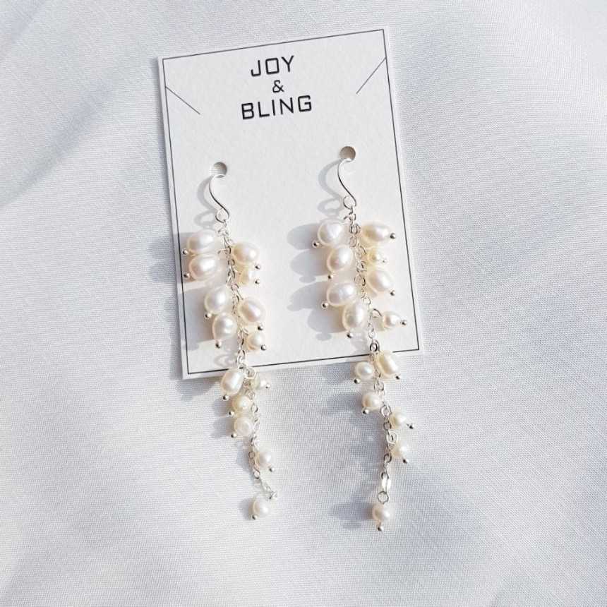 Natural freshwater pearl drop earrings 5 ​​collect