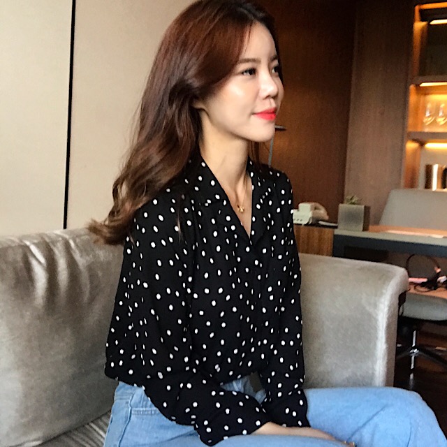 도트 블라우스 : 오브로더