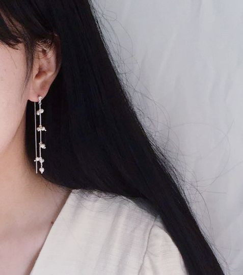 Natural freshwater pearl drop earrings 5 ​​collect