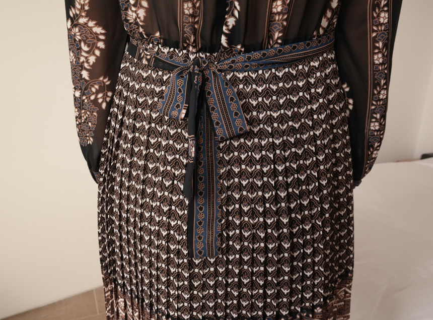 New Women Dress mood antique flower pattern autumn