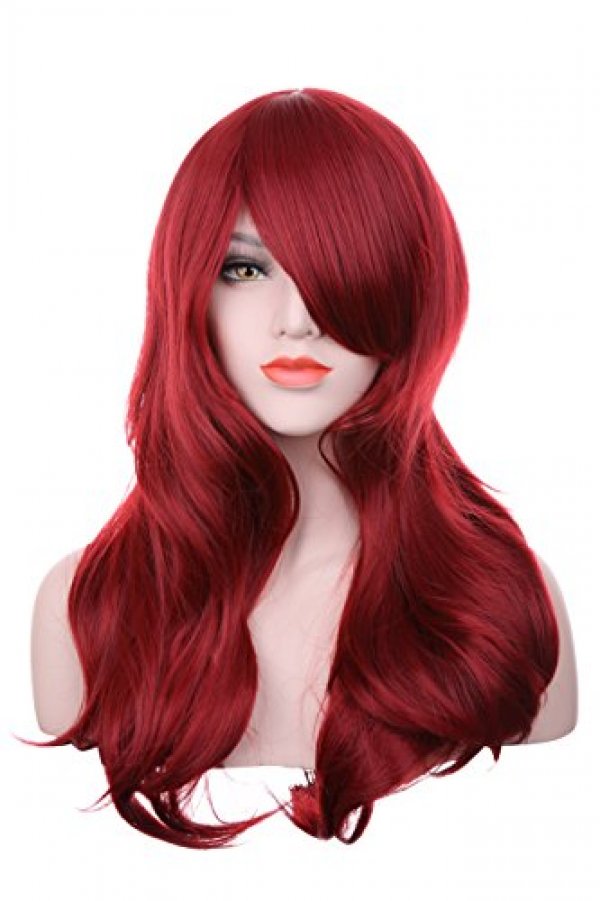 Hxhome Womens Ladies Curly Full Wigs For Cosplay and Daily Use (Color:Wine Red) : 맨즈월드 - 네이버쇼핑