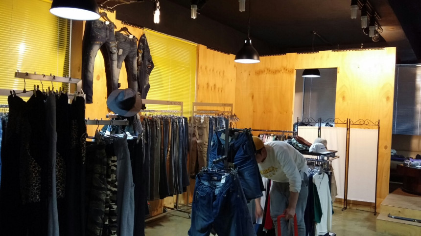 Korea Jeans Pants line bending jeans men's coor