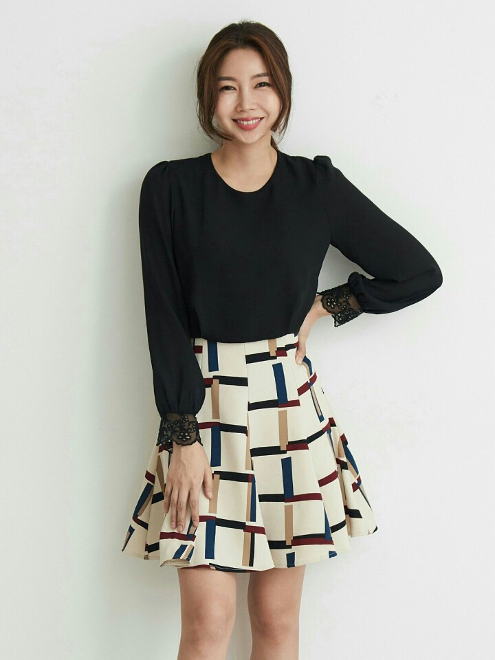 Wang Button Strap Belt Check Long Skirt 2color woo