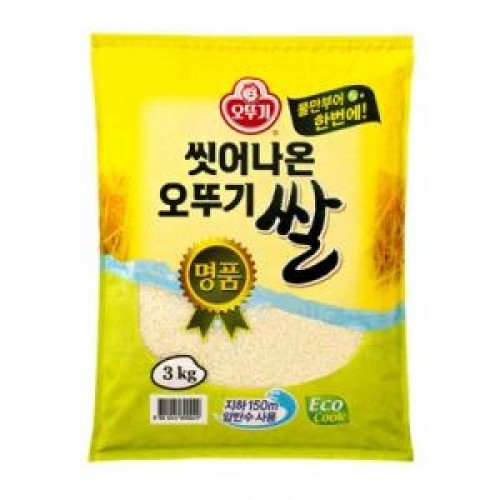 오뚜기 씻어나온쌀 명품3kg : 장바구니푸드