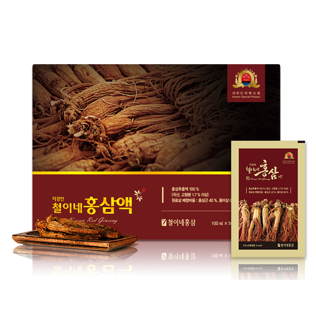 지강인 철이네 홍삼액 100ml 50포 철이네홍삼 : 지강인