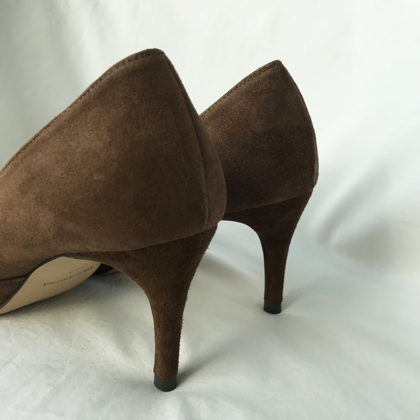 Cowhide stiletto mid heel 7cm black, beige, wine, 
