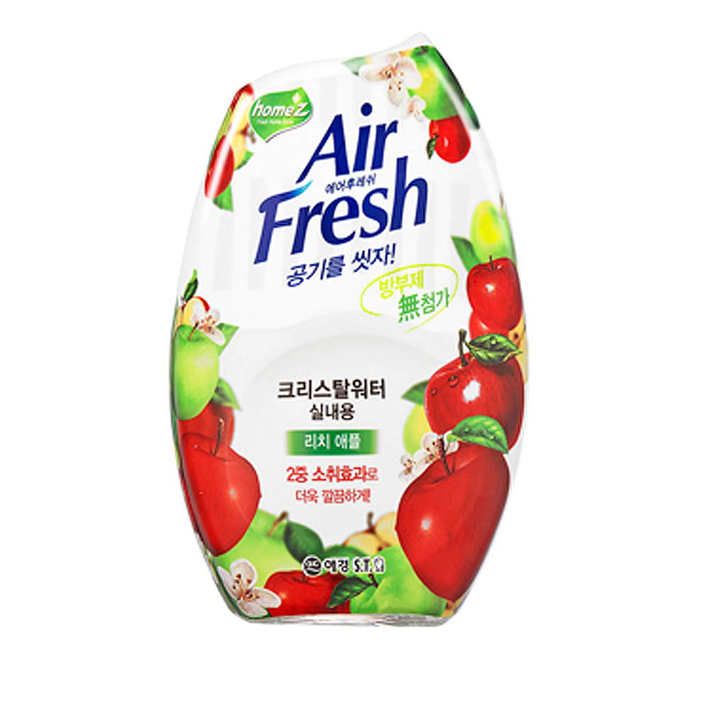 애경 홈즈 에어후레쉬 크리스탈 워터 실내용 리치애플 400ml 공기를 씻자  2중 소취효과로 더욱 깔끔하게 : MOMOBOX