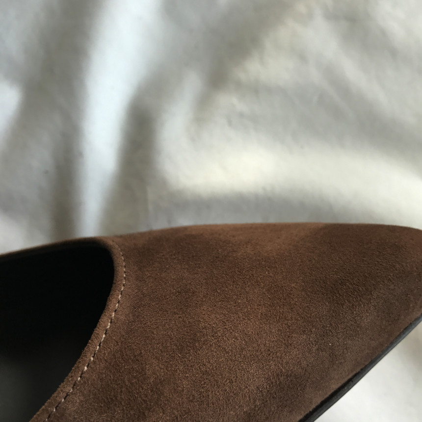 Cowhide stiletto mid heel 7cm black, beige, wine, 