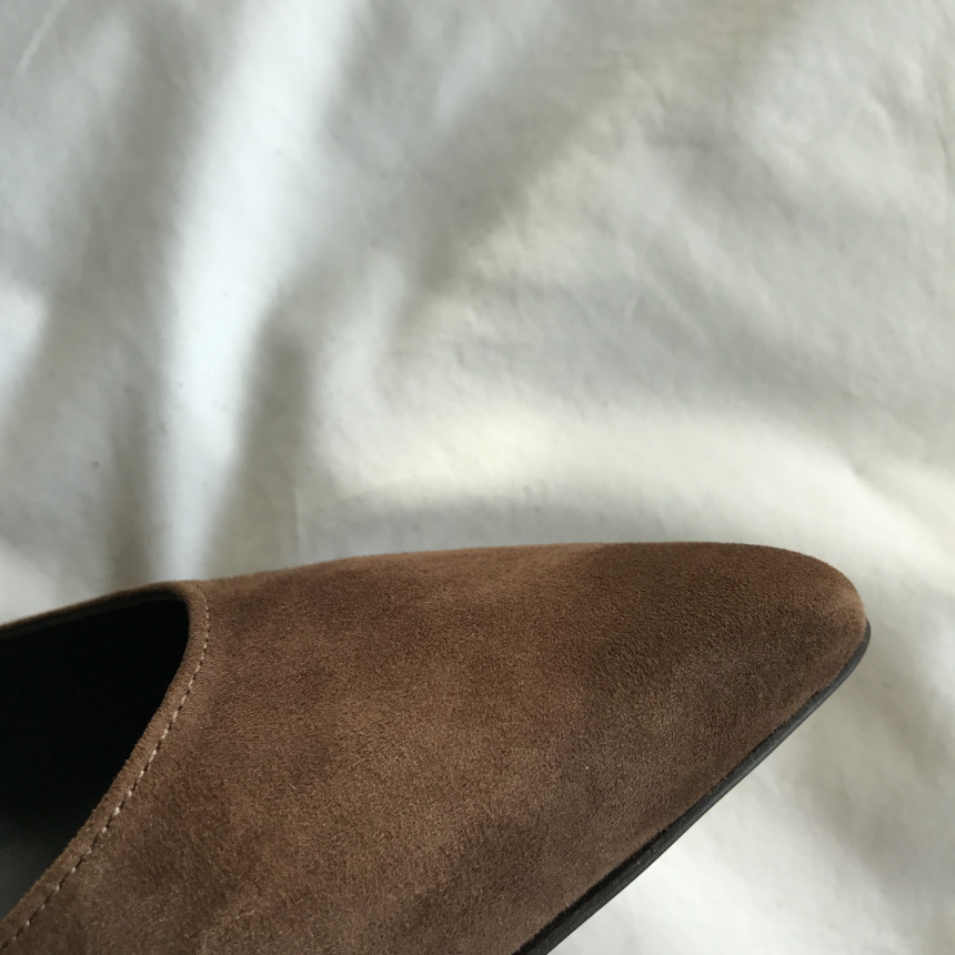 Cowhide stiletto mid heel 7cm black, beige, wine, 