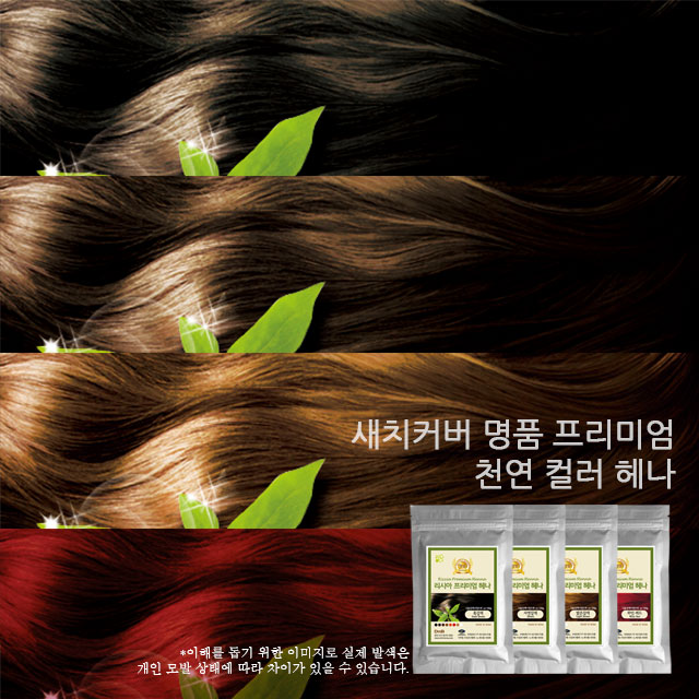 본사 정품 리시아 프리미엄 헤나가루 흰머리 새치머리 컬러 염색약 100g : 디앤비코리아